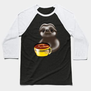 Cute sloth  drinking coffee urgently Baseball T-Shirt